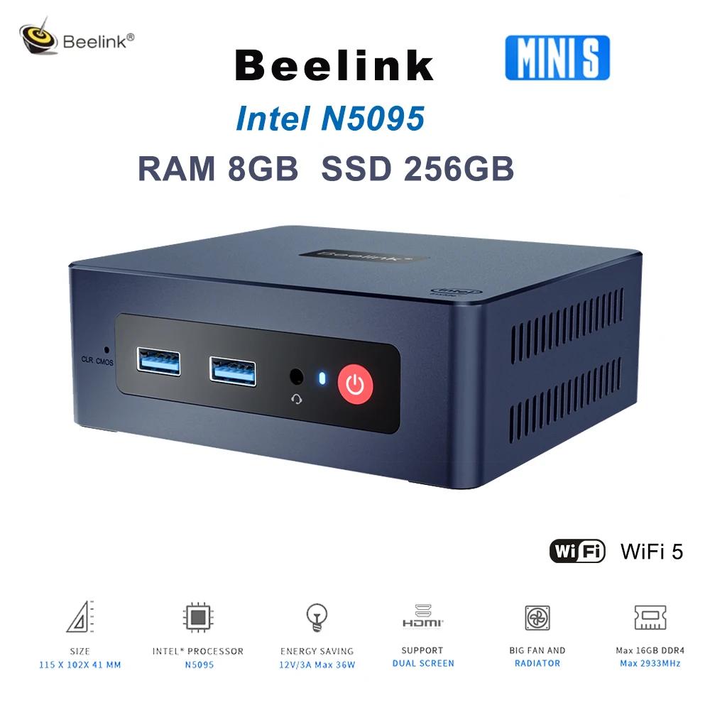 Beelink ̴ ũž ӿ 繫  PC,  4K HD ̴ S ̴ PC,  11  N5095 RAM, 8G SSD, 256G, ǰ